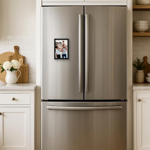 Americanflat 4x6 Magnetic Picture Frame for Refrigerator - Acrylic Panels with Strong Back Magnet - Magnetic Frames for Photos, Locker Decor, or Office Display - Black - Image 5