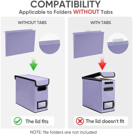 BALEINE File Organizer Box with Lid, Collapsible Hanging File Storage Box - Image 3