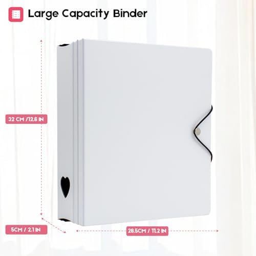 A4 Kpop Photocard Binder, 4 Ring Binder Photo Album for Fujifilm Instax Mini Camera Polaroid Printer Photo Film, 2x3 inch Kpop Photocard Holder Book with 25 Pages 9 Pocket (White) - Image 2