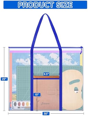 ZKOO Bulletin Board Poster Storage, Extra-Large Storage Chart Art Portfolio Bag 30 x 25 Inchs, Bulletin Board Sheet Organization for Bulletin Boards, Scrapbooks, Keepsake and Poster (30" X 25", Blue) - Image 5