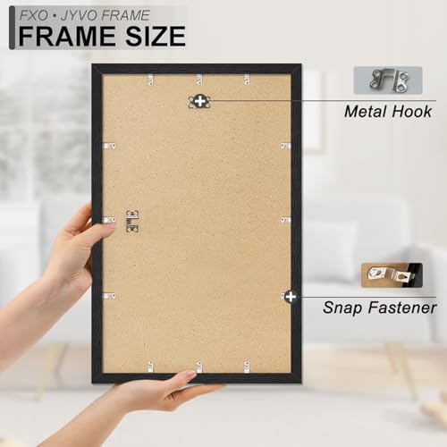 Fxojyvo 14x22 Picture Frame Set of 3 Black Engineered Wood Wall Hanging - Image 6