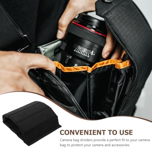 Cabilock 2-Pack Padded Camera Bag Dividers – Shockproof Fleece-Lined Organizer Inserts for DSLR/Mirrorless Backpacks, Protective Partitions for Lenses & Accessories (10.6" x 4.7", Black) - Image 6