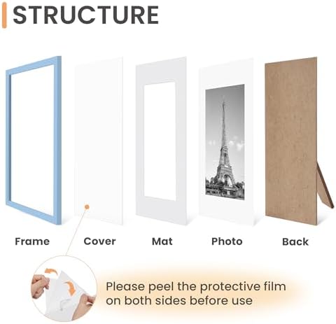 upsimples 8x10 Picture Frames, Gallery Wall Frames Set of 5, Blue - Image 3