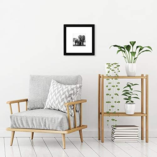 Americanflat 8x8 Picture Frame with Shatter-Resistant Glass - Use as 4x4 Frame with Mat or Display 8x8 Photo Without Mat - Signature Collection - Square Frames for Tabletop and Wall Display - Black - Image 6