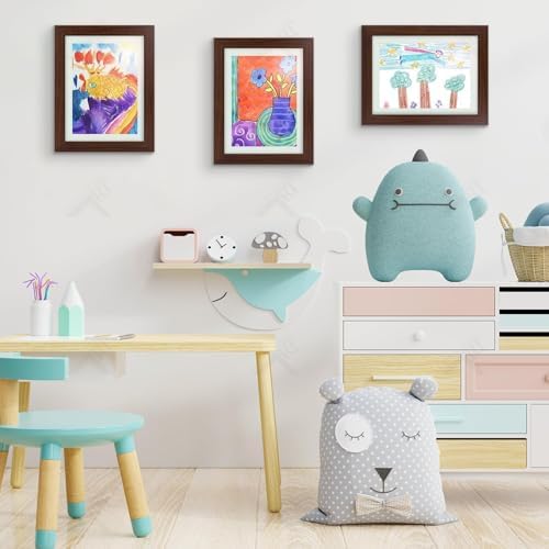 4 Pack 9x12 Front-Opening Kids Artwork Frames Changeable (Walnut) - Image 3