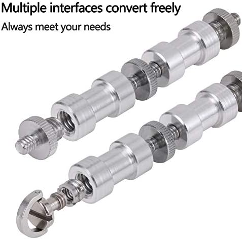 Camera Screw Adapter, 19pcs 1/4 Inch and 3/8 Inch Converter Female Male Threaded Screws Mount Set, Metal Thread Adapter Converter 360°Camera Ball Head for Monopod, Ball Head - Image 4