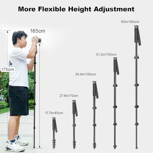 Koolehaoda 65" Camera Monopod Carbon Fiber Photography Monopod - Image 2