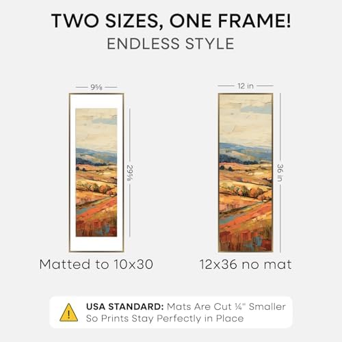 Homeforia 12x36 Bronze Picture Frame, High-End Metal, 10x30 Mat, Glass - Image 2