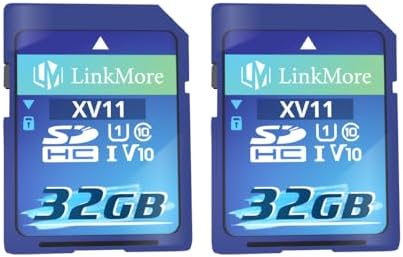 LinkMore XV11 32GB 2-Pack Full-Size SDHC Cards, UHS-I U1 V10, 97MB/s by LinkMore