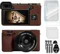 Case for Sony Alpha A6400 A6300, 2 Screen Protector, Dark Brown by TYUANDOUER