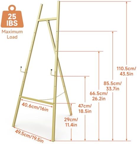Gold Easel Stand for Sign, Heavy Duty Display Easel for Wedding & Poster - Image 6