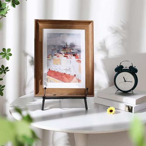 Leinuosen 2 Pcs Metal Easel Stand 16.5" H x 8.7" W x 4.3" D Table Top Easel Stand for Display Tripod Art Picture Mirror Modern Plate Holder for Display Book Photo Wedding Sign (Black) - Image 4