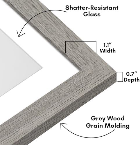 Americanflat 12x15 Picture Frame - Matted to 9x12 - Grey Wood - Image 3