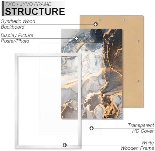 Fxojyvo 11x16 Picture Frame White Engineered Wood Wall Hanging - Image 3