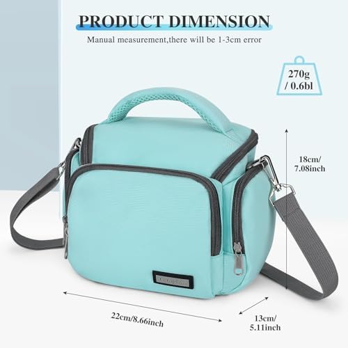 G-raphy Camera Bag Case Compact Lightweight Shoulder Crossbody Sling Photography Bags for Nikon Canon Sony DSLR SLR Mirrorless with Removal Straps Mint - Image 2