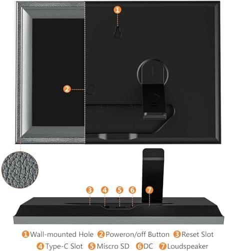 Smart Grey Digital Picture Frame WiFi Send Photos from Your Phone - Image 7