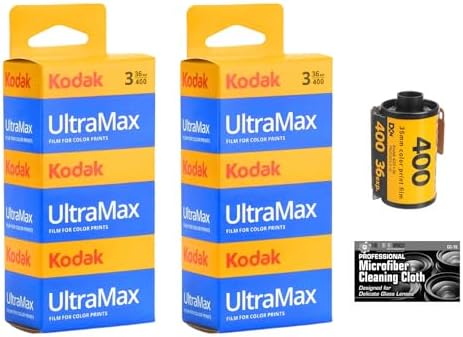 Kodak GC/UltraMax 400 Color Negative Film 35mm Roll Film, 36 Exposures, 6-Pack with Microfiber Cloth by The+Imaging+World