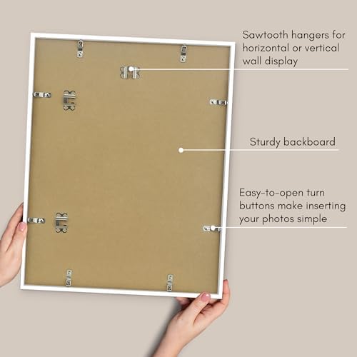 Americanflat 16x20 Poster Frame - Matted to 12x16 - Slim Molding - White - Image 6