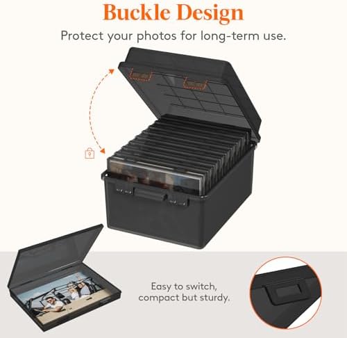 Lifewit 9 Pcs 5"x7" Photo Storage Box, Acid-Free, Black - Image 6