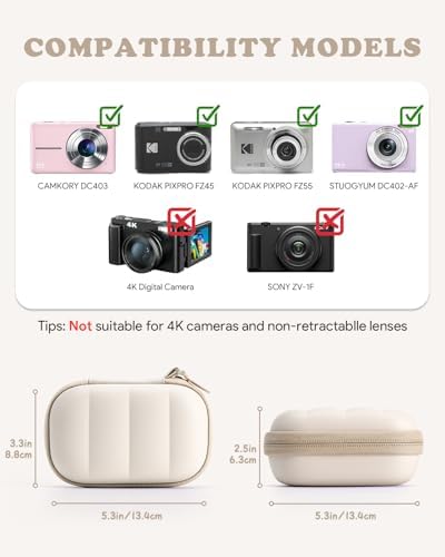 Digital Camera Case for KODAK PIXPRO/CAMKORY with SD Card Storage, Beige - Image 2