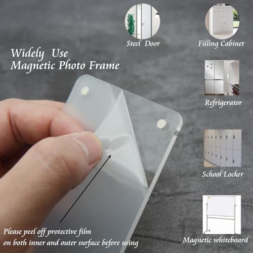 3.5x4.25” Magnetic Polaroid Picture Frame, Fridge Magnet Frame for Polaroid Now i-Type/600/SX-70/OneStep+/Instax Square Wide 300/200/210 Photo [3 Packs 6 Panels] - Image 3