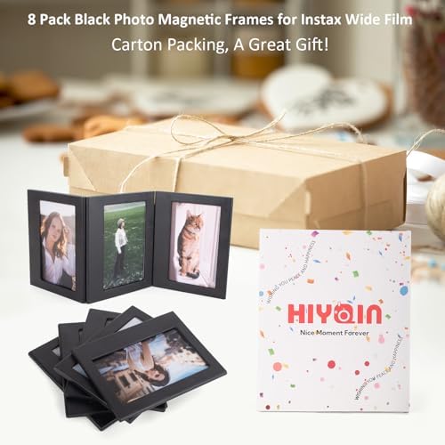 8 Packs Magnetic Photo Frame for WIDE EVO/400/300/210 Instant Camera Film, 4.25x3.38 In Photo Refrigerator Magnet Frame - Display Small Picture Frame for Instax WIDE Camera Film - Black - Image 6
