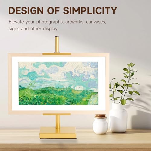Adjustable Tabletop Easel Stand for Picture Frames up to 33" H - Metal Frame Holder Stand for Sign, Artwork, Canvas Display - Compact Black Small Easel Stands for Home Office Galleries (Golden) - Image 3