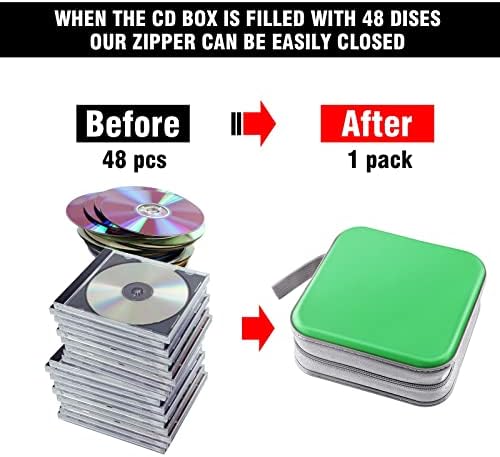 48‑Capacity Hard Plastic CD/DVD Binder for Car, Home & Travel - Image 4