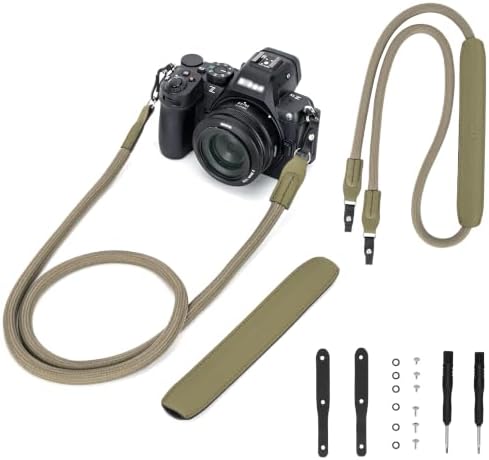 45.3''/115CM Camera Shoulder Strap w Leather Pad for DSLR Mirrorless Camera by JJC