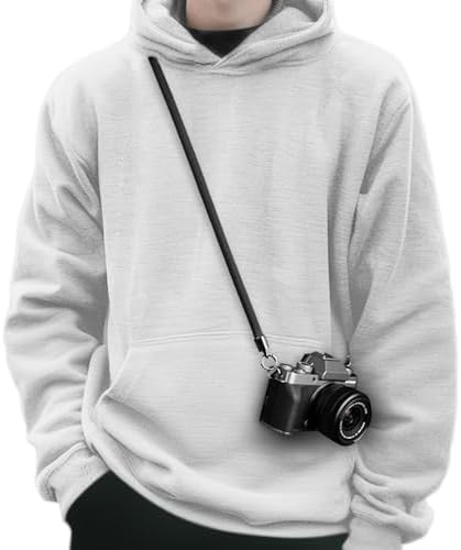 VOVMOEYA Nylon Braided Camera Rope Strap, Camera Neck Shoulder Strap with O-Ring for DSLR & Mirrorless Camera - Black - Image 2
