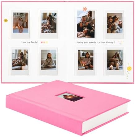 Instax Mini Photo Album with Writing Space, 112 Pockets, Pink by Unknown
