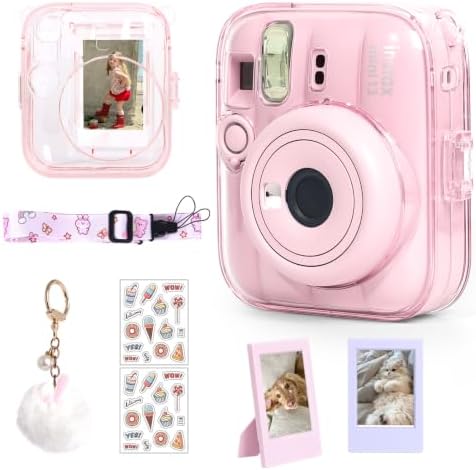 Clear Case for Fujifilm Instax Mini 13 Instant Camera, Clear Pink by wogozan