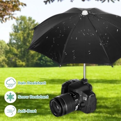 PATIKIL Camera Umbrella, 10.6 Inch Sunshade Camera Hot Shoe Umbrella Rain Cover Protector for Nikon, Black - Image 3