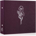 Lanpn 12x12 inch Scrapbook Photo Album, Linen Cover Archival Acid Free Top Load 3 Ring Binder Folder Photo Book 12 x 12 with 30 Plastic Sleeves 60 Pages (Purple) by Lanpn