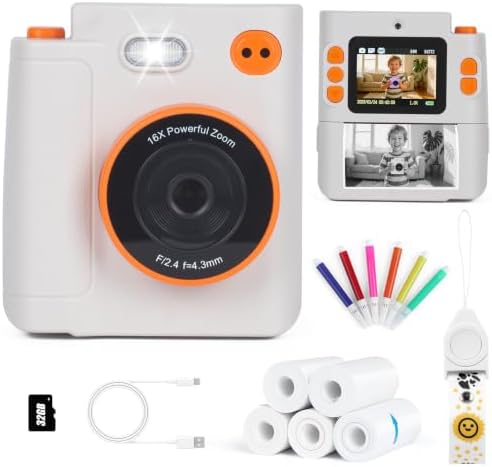 Cudinham Kids Camera Instant Print, Gifts for Age 3-12 Kids, 5 Rolls Paper by Cudinham