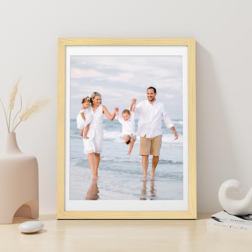 Vittanly 12x16 Picture Frame Made of Solid Wood for Wall Mounting, Natural - Image 4