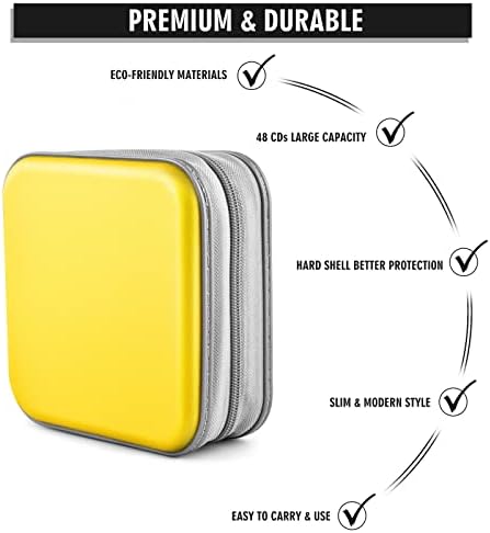 48‑Capacity Hard Plastic CD/DVD Binder for Car, Home & Travel - Image 3