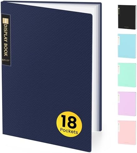 Sooez Binder with Plastic Sleeves 18-Pocket, Displays 36 Pages, 8.5"x11" by Sooez