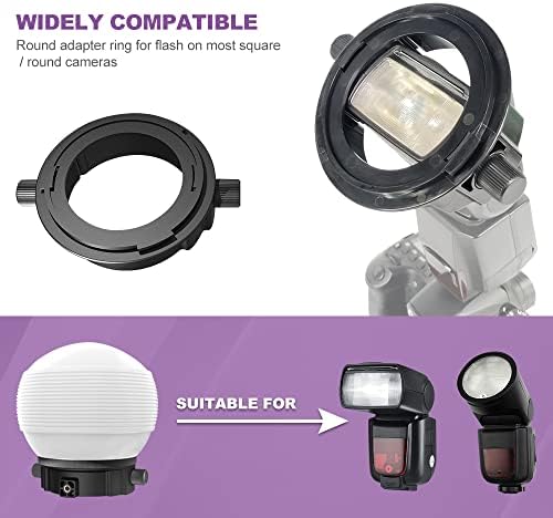Photography Lighting Flash Diffuser Set, LENSGO Professional Flash Kit Flash Diffuser Modifier Bundle Diffusion Dome for All Square and Round Head Lights for Superior Light Control(D235) - Image 2