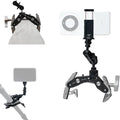 HEIPI C100 Super Clamp & MA175 Magic Arm & Phone Clip, Max Clamping 3.93" | Clamp & stand design. Max clamping 3.93" / 10cm. Dual screw mounts: 1/4"-20 & 3/8"-16. Compatible with phone by HEIPIVision