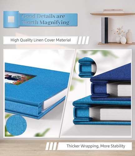 Artfeel Photo Album Self Adhesive Scrapbook Album for 3x5 4x6 5x7 8x10 Pictures,120 Pages Linen Cover with Display Window DIY Photo Book,Ideal Gifts for Family Travel Wedding Baby - Image 5