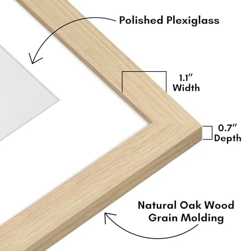 Americanflat 16x24 Poster Frame - Matted to 12x18 - Natural Oak - Image 3