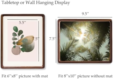 Recuerdos 8x10 Walnut Picture Frame, Matted to 6x8 with HD Plexiglass - Image 3
