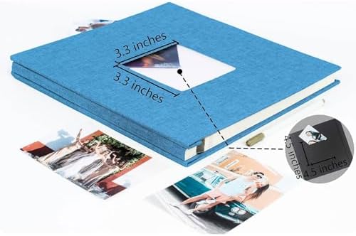 Photo Album Self Adhesive Pages Scrapbook, 13.2x12.8 LightBlue 40 Pages - Image 6