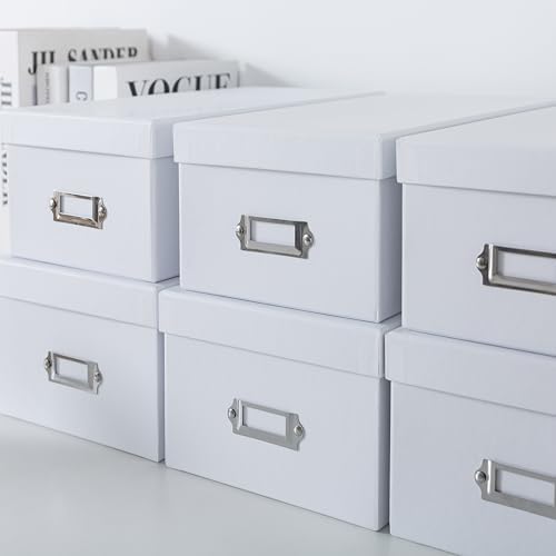 Soul & Lane - White Photo Storage Boxes with Lids, Set of 6 in 2 Sizes - Image 4