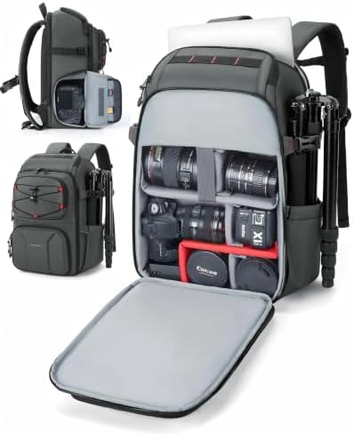 BAGSMART Camera Bag for Photographers Professional Fits up to 15.6" Laptop by BAGSMART