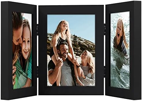 Americanflat 5x7 Hinged Triple Picture Frame - Engineered Wood - Black - Image 6