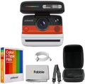 Polaroid Flip Instant Camera White Bundle with Color i-Type Film (8 Photos), Hard Protective Case, 6ft USB Type-C Cable, and Grey Microfiber Cleaning Cloth by Polaroid