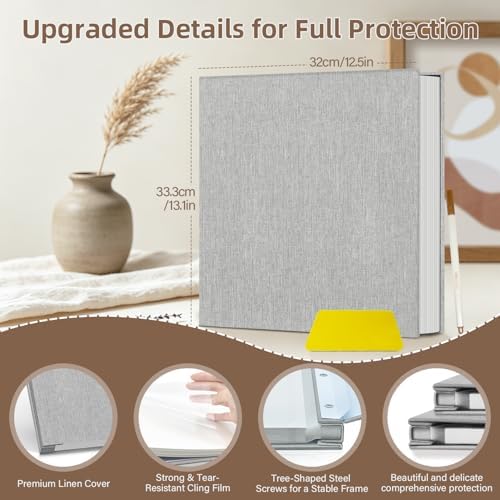 Popotop Photo Album Self Adhesive Scrapbook Album for 4x6 5x7 8x10 Pictures DIY Photo Book as Scrapbooking Supplies Kits, Birthday Gifts for Women Mom Wedding Baby Family Travel (Pack of 3) - Image 3