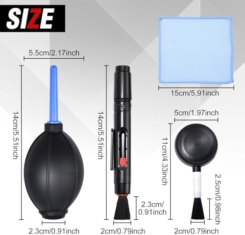 Dust Cleaner Kit Strong Cleaning Air Blower Soft Brush Blower Lens Cleaning Pen for Camera Lens CCD LCD Screens Microscopes Telescope Keyboards Guitars and Succulents Environmentally Silicone - Image 2